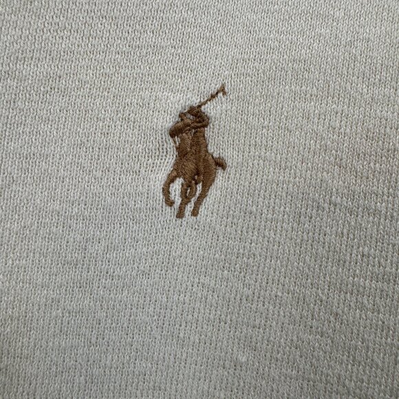 Vintage Polo Ralph Lauren Size Large Knit 100% PIMA Cotton Sweater Vest Ivory - Picture 4 of 5